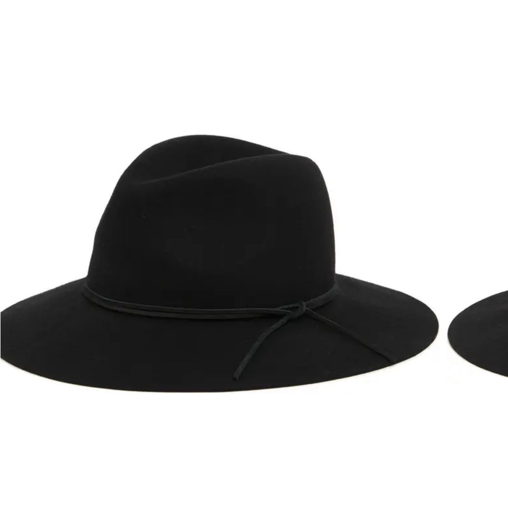 Black, Phenix, wool hat with leather trim